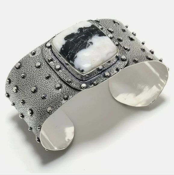New Zebra Jasper Silver Cuff Bracelet. - Picture 3 of 16